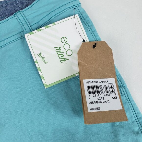 Woolrich Vista Point Eco Rich Capri Pants Teal Womens 12 Convertible Shorts - Picture 8 of 13